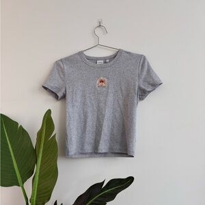 Sunday Best Gray T-Shirt with Bunny Detail
